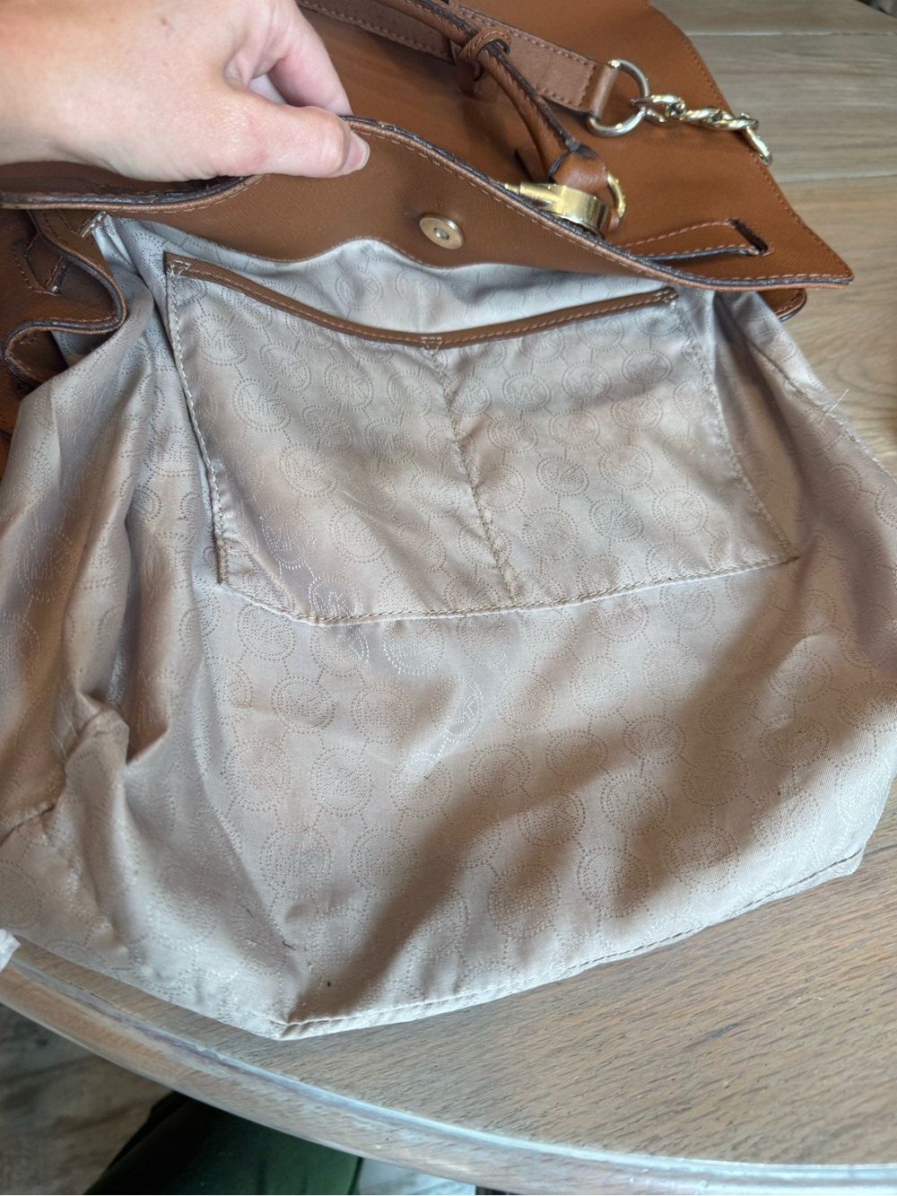 Michael Kors Hamilton Brown Saffiano Leather Tote with Matching Wallet - Picture 15 of 15